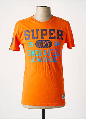 T-shirt coupe cintrée manches courtes orange SUPERDRY homme