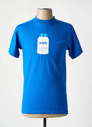 T-shirt coupe droite manches courtes bleu ALIFE homme