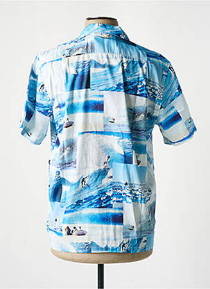 Chemise manches courtes col tailleur bleu WASTED PARIS homme