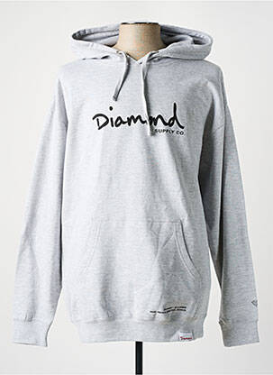 Sweat-shirt à capuche poches manches longues gris DIAMOND homme