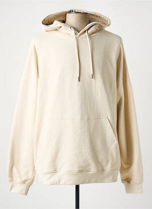 Sweat-shirt à capuche tissage jersey manches longues beige TEALER homme
