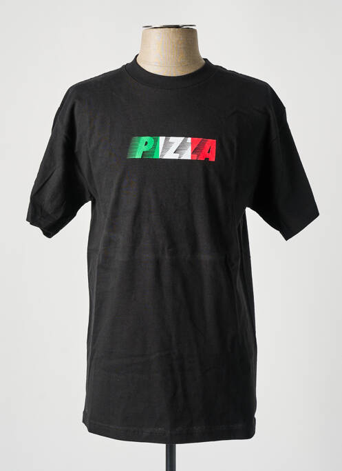 T-shirt coupe droite manches courtes noir PIZZA SKATEBOARD homme