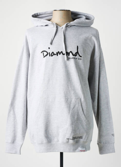 Sweat-shirt à capuche gris DIAMOND pour homme