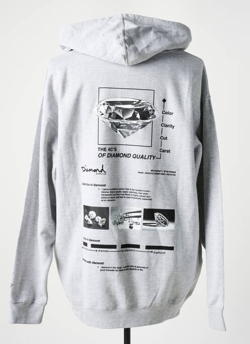 Sweat-shirt à capuche gris DIAMOND pour homme