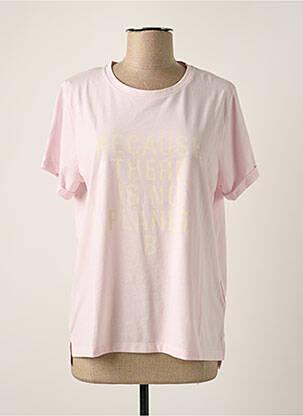 T-shirt coupe droite manches courtes rose ECOALF femme