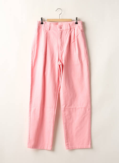 Jean coupe mom tissage brut taille haute rose LAZY OAF femme