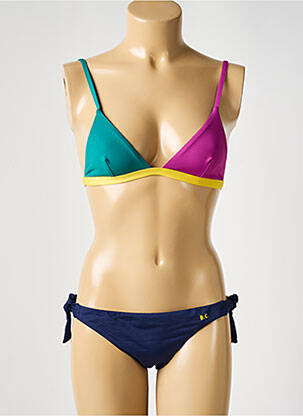 Maillot de bain 2 pièces stretch haut triangles bleu BOBO CHOSES femme