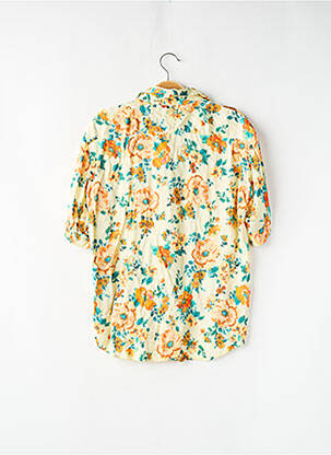 Chemisier imprimé fleurs manches courtes jaune ZARA femme