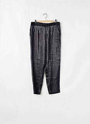 Pantalon droit fermeture zippée sous rabat avec crochet taille normale noir ZARA femme