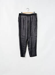 Pantalon droit fermeture zippée sous rabat avec crochet taille normale noir ZARA femme
