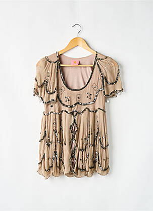 Blouse manches courtes manches courtes beige MANOUSH femme