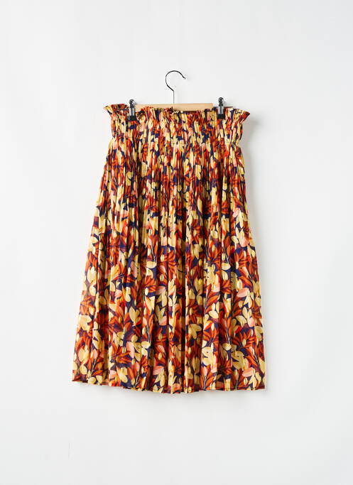 Jupe mi-longue jaune MAY BE pour femme