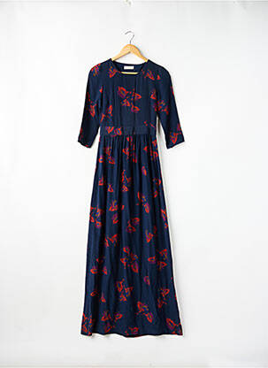 Robe longue imprimé fleurs manches 3/4 bleu BA&SH femme