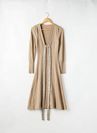 Robe pull col v manches longues beige MANOUSH femme