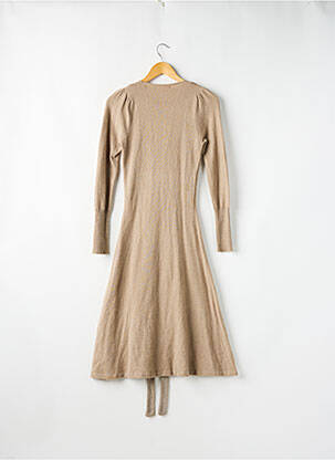Robe pull col v manches longues beige MANOUSH femme