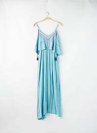 Robe longue manches bretelles ajustables fines bretelles bleu GOLD & SILVER femme