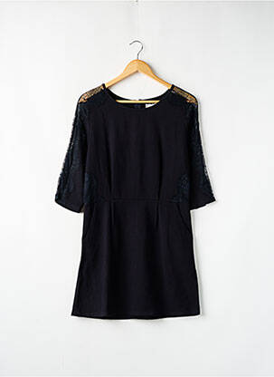 Robe courte coupe fluide manches 3/4 noir SUNCOO femme