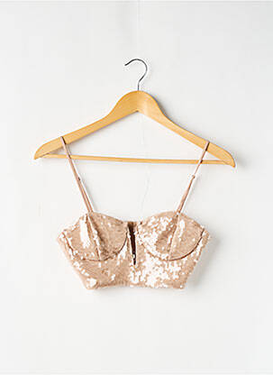 Top coupe cintrée fines bretelles beige ZARA femme
