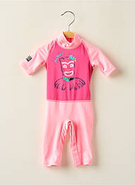 Maillot de bain 1 pièce sérigraphie rose DECATHLON fille