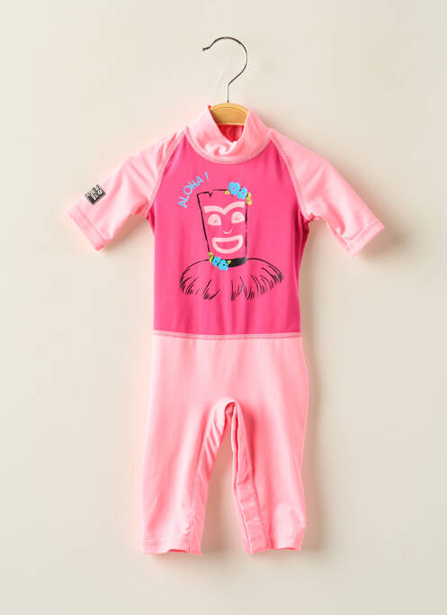 Maillot de bain 1 pièce rose DECATHLON pour fille