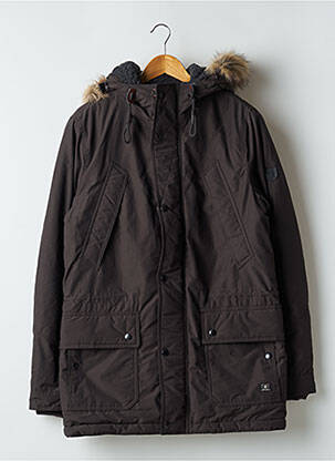 Parka finition intérieure doublure satiné a capuche marron JACK & JONES homme