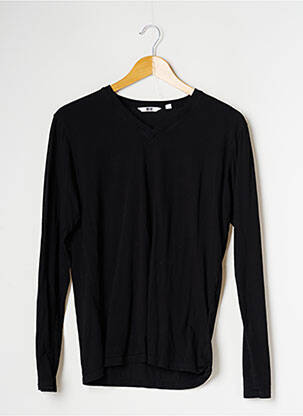 T-shirt stretch manches longues noir UNIQLO homme