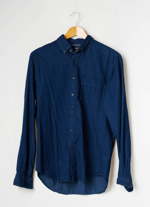 Chemise manches longues bleu UNIQLO pour homme