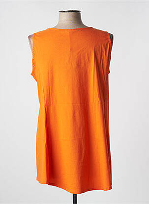 Top col v sans manche orange POISSONS BLANCS femme