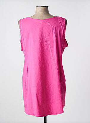 Top col v sans manche rose POISSONS BLANCS femme