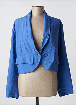 Blazer col châle bleu POISSONS BLANCS femme