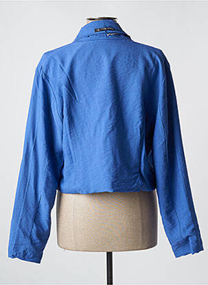 Blazer col châle bleu POISSONS BLANCS femme