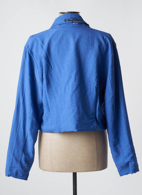 Blazer col châle bleu POISSONS BLANCS femme