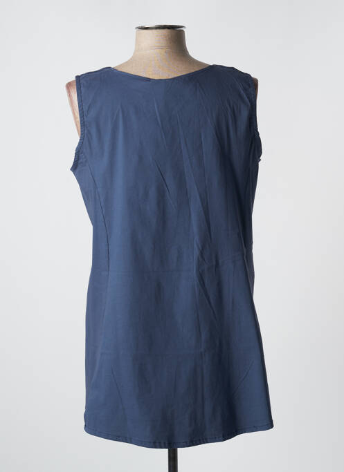 Top bleu POISSONS BLANCS pour femme