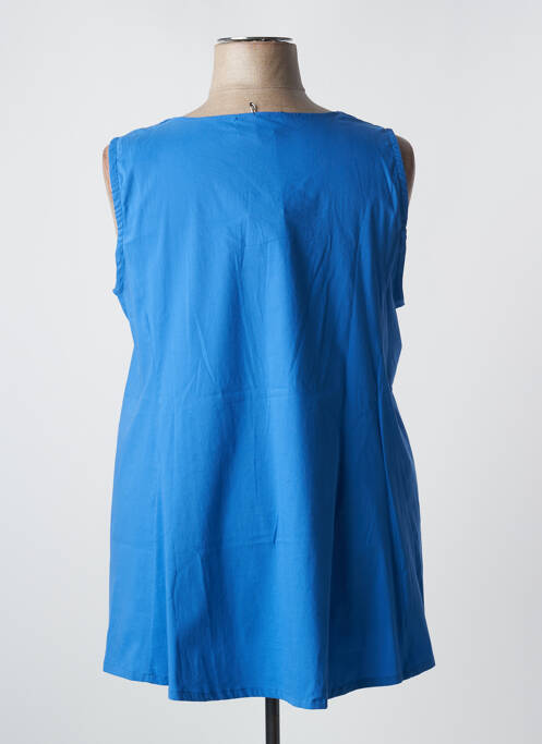 Top bleu POISSONS BLANCS pour femme