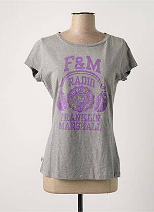 T-shirt gris FRANKLIN MARSHALL pour femme