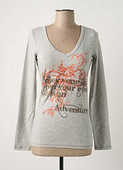 T-shirt gris ICHI pour femme seconde vue