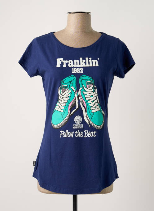 T-shirt bleu FRANKLIN MARSHALL pour femme