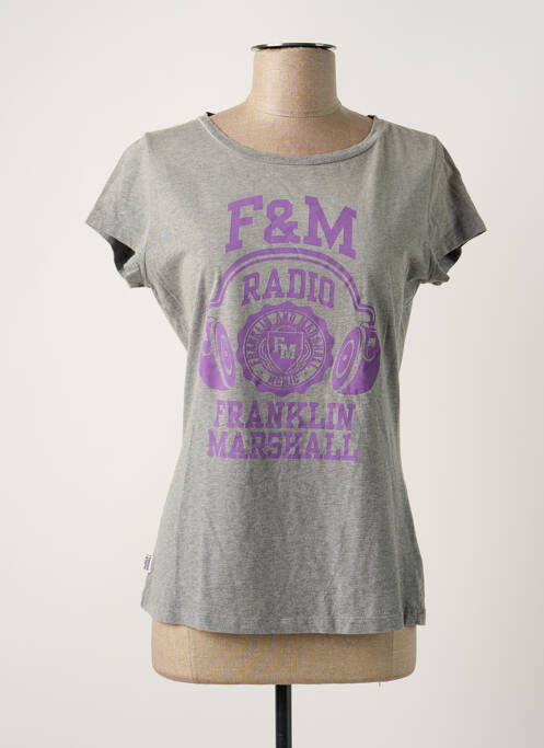 T-shirt gris FRANKLIN MARSHALL pour femme