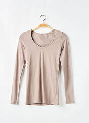 T-shirt marron VERO MODA pour femme seconde vue