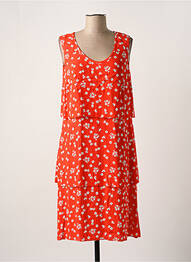 Robe mi-longue coupe fluide sans manche rouge DEVERNOIS femme