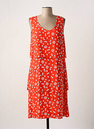 Robe mi-longue coupe fluide sans manche rouge DEVERNOIS femme