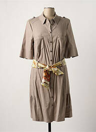 Robe mi-longue manches 3/4 manches 3/4 gris K'TENDANCES femme