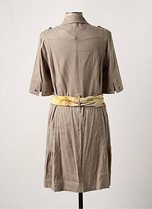 Robe mi-longue manches 3/4 manches 3/4 gris K'TENDANCES femme
