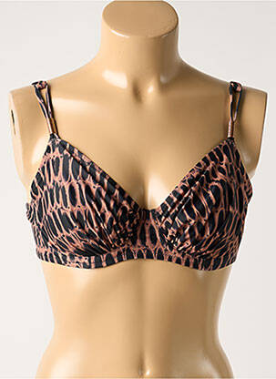 Haut de maillot de bain stretch haut soutien-gorge emboitant marron FANTASIE femme