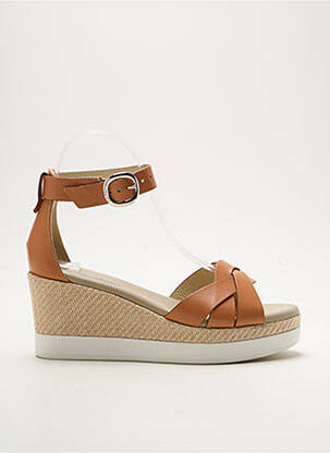 Espadrilles tissage satiné talon de 4 à 6cm marron NERO GIARDINI femme