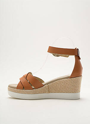 Espadrilles tissage satiné talon de 4 à 6cm marron NERO GIARDINI femme