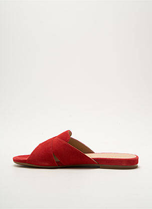Mules/sabots nubuck talon plat jusqu'à 3cm rouge UNISA femme