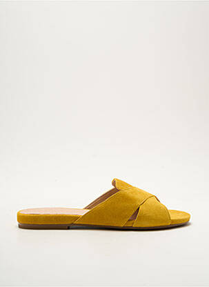 Mules/sabots chiquet talon plat jusqu'à 3cm jaune UNISA femme