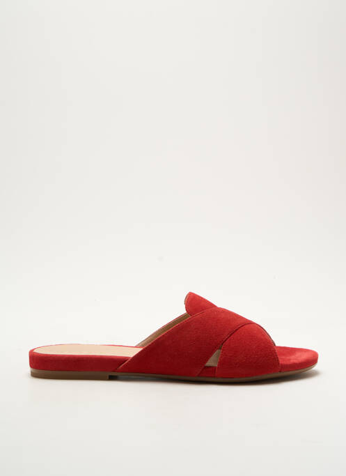 Mules/sabots chiquet talon plat jusqu'à 3cm rouge UNISA femme