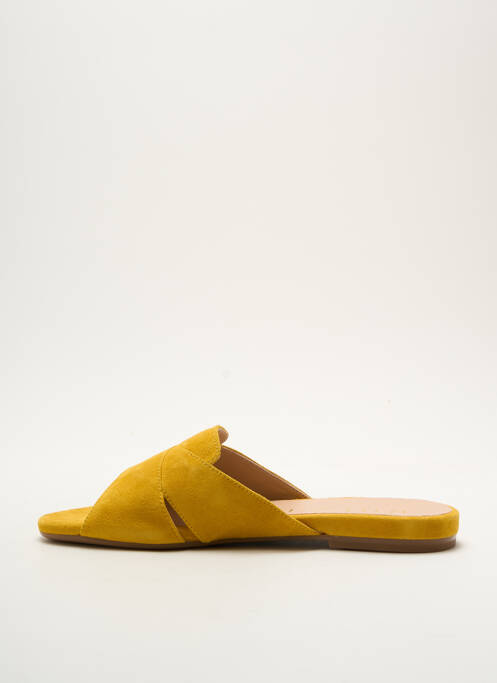 Mules/sabots chiquet talon plat jusqu'à 3cm jaune UNISA femme